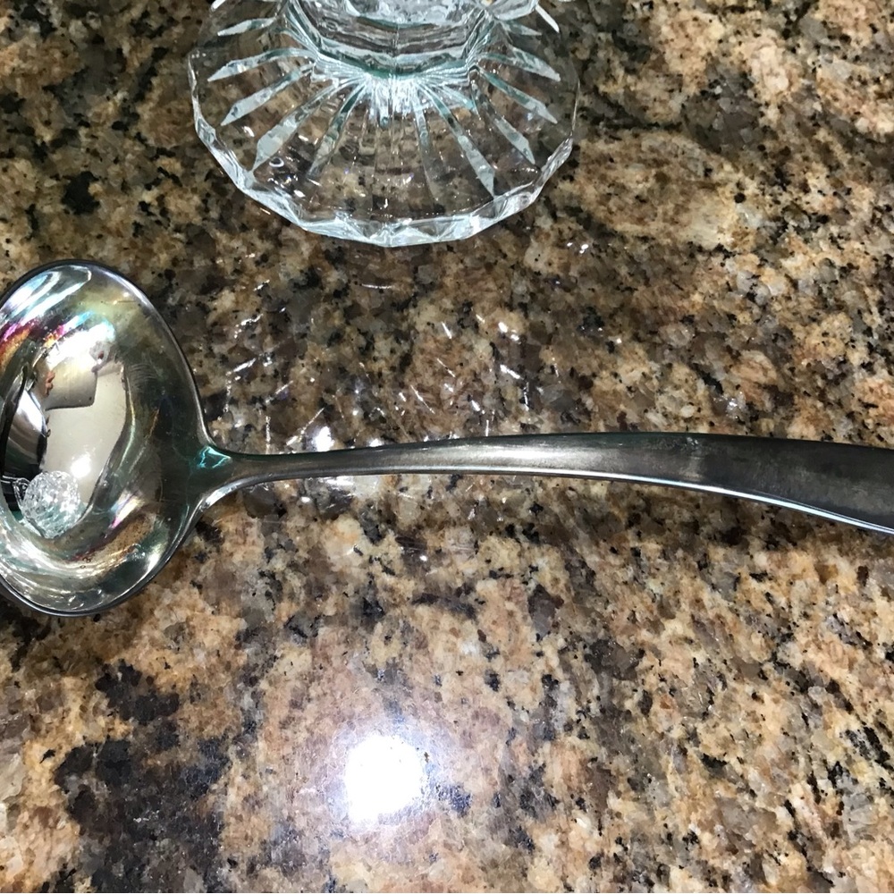 Shannon Crystal Gravy boat with silver plated ladle - Picture 5 of 8